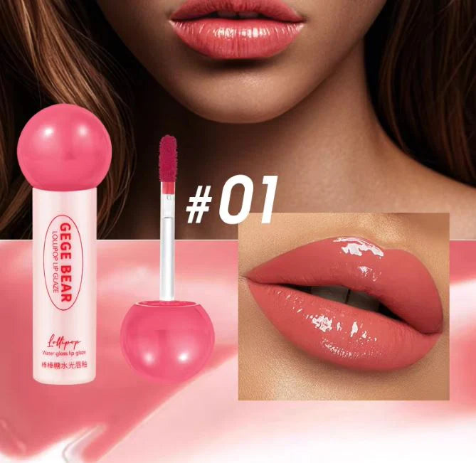 GEGE Bear 3PCS Lollipop Candy Water Lip Gloss Set | Shiny Lip Glaze