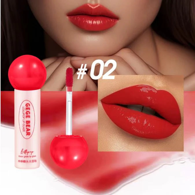 GEGE Bear 3PCS Lollipop Candy Water Lip Gloss Set | Shiny Lip Glaze