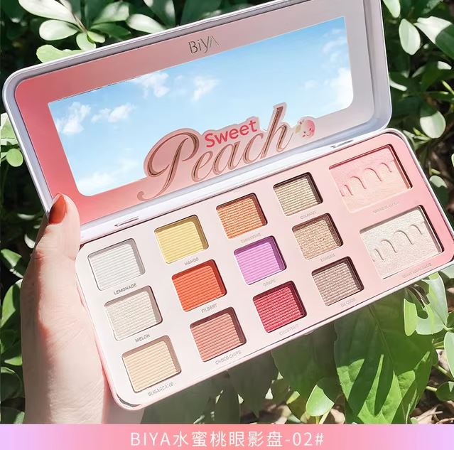 **Biya 12 Colors Sweet Peach Eyeshadow Palette**