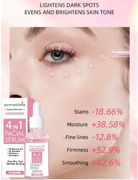 **SADOER 4-in-1 Hyaluronic Acid & Vitamin C Brightening Facial Serum 30ml**