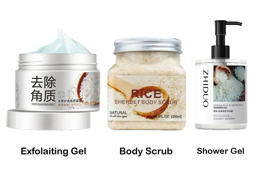 **BIOAQUA Rice Whitening Face & Body Care Set (3PCS)**
