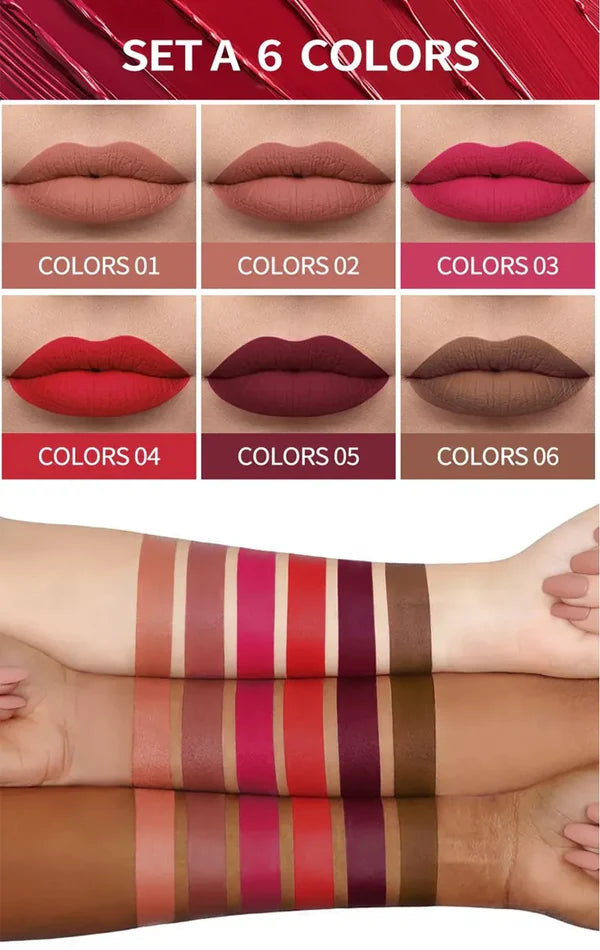 **Miss Beauty KS-One 6PCS Matte Lip Gloss Set**