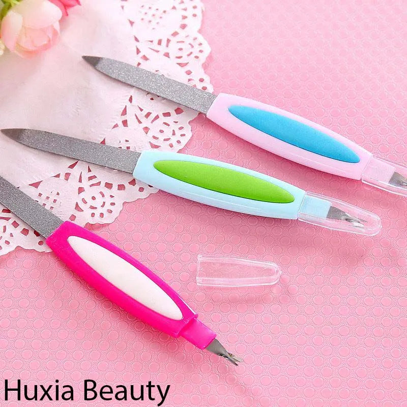 **2-in-1 Nail Filer & Cuticle Remover Tool**
