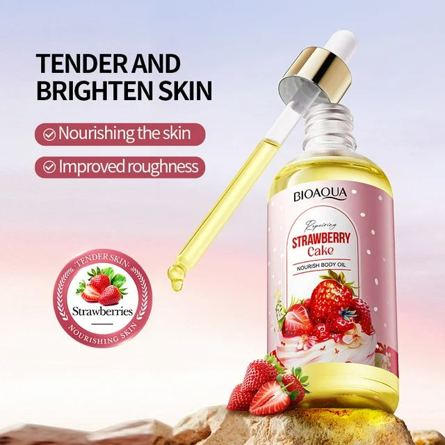 BIOAOUA Strawberry Cake Nourishing Face And Body Oil 100ml BQY48325