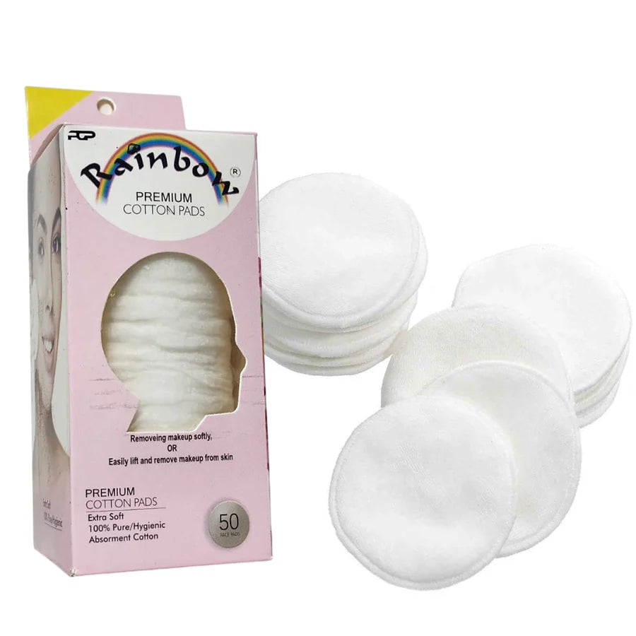 **50PCS Rainbow Makeup Remover Cotton Pads Set**