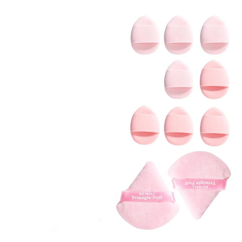 4-Piece Triangle Powder Puff Set for Face – Soft Velvet Makeup Sponges for Setting Powder, Concealer, and Contouring