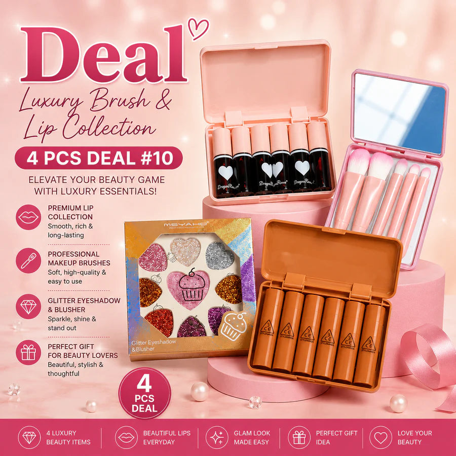 **Luxury Brush & Lip Collection (4PCS) Deal #10**