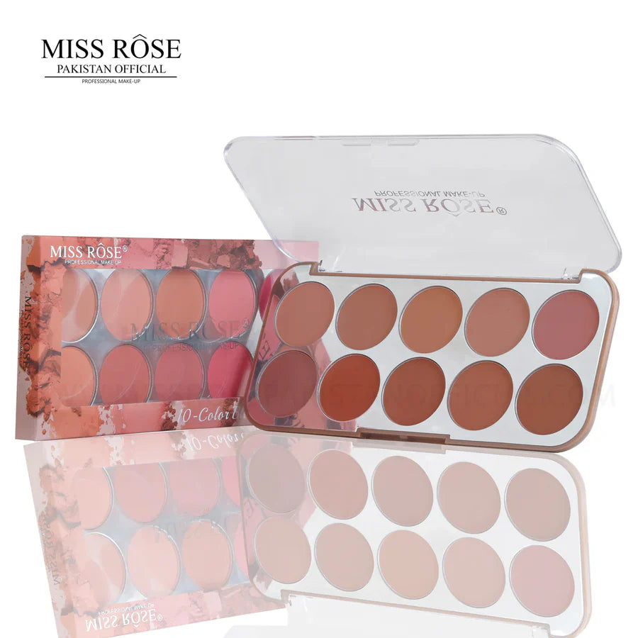 Miss Rose 10 Color Makeup Face Blushers palette