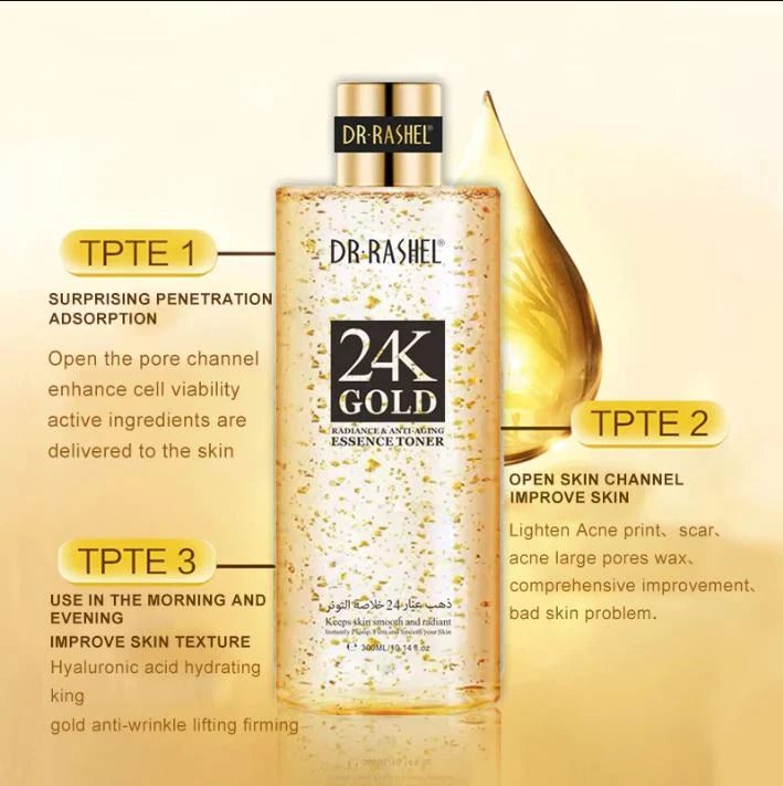 **Dr.Rashel 24K Gold Radiance Anti-Aging Toner Serum 300ml DRL-1478**