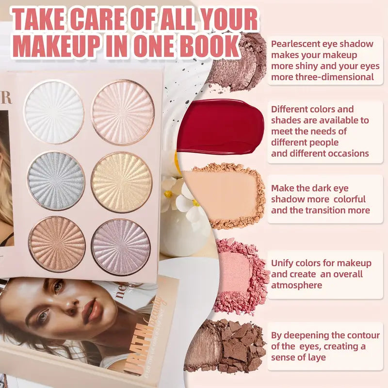 URATM 5 Pages All-in-One Makeup Book Palette | Eyeshadow & Lip Gloss