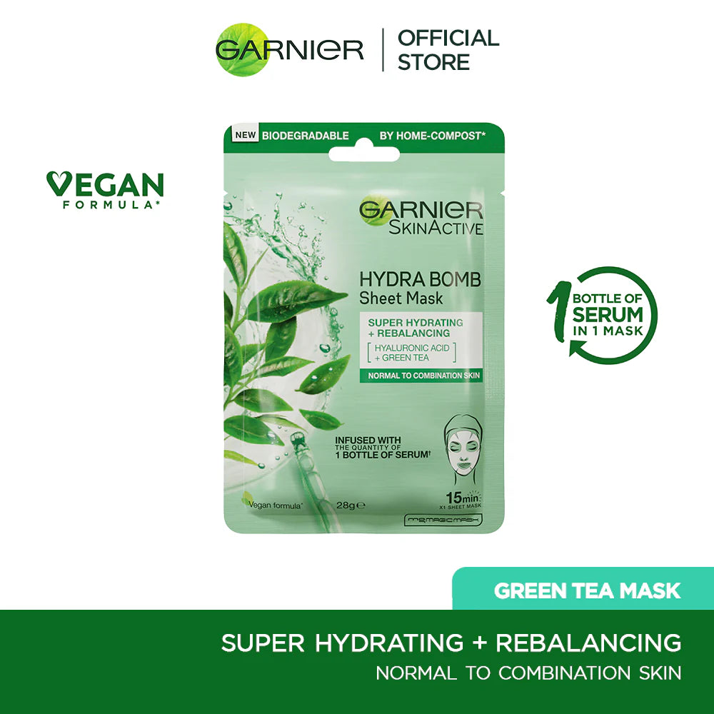 Garnier Skin Active Hydra Bomb Green Tea Tissue Face Mask, 28G