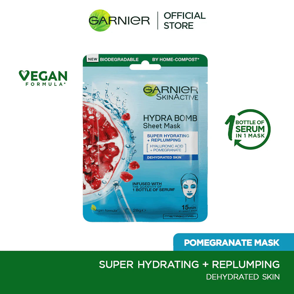 **Garnier Hydra Bomb Pomegranate Tissue Face Mask 28g**