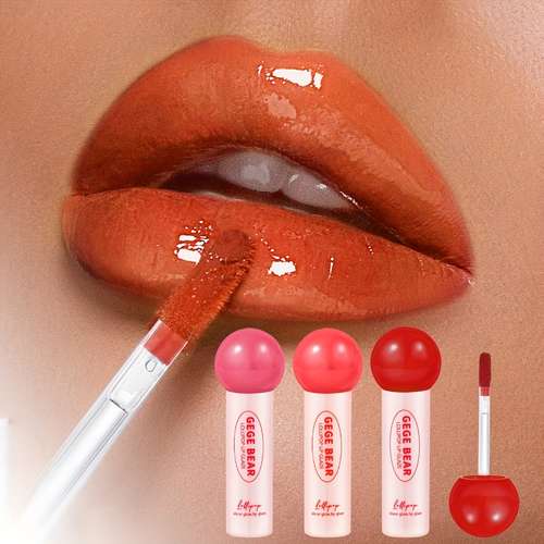 GEGE Bear 3PCS Lollipop Candy Water Lip Gloss Set | Shiny Lip Glaze