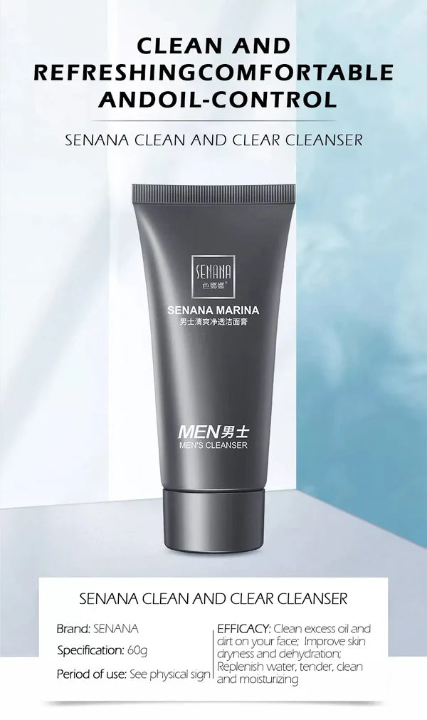 **SENANA MARINA Men's Oil Control Facial Cleanser 60g**