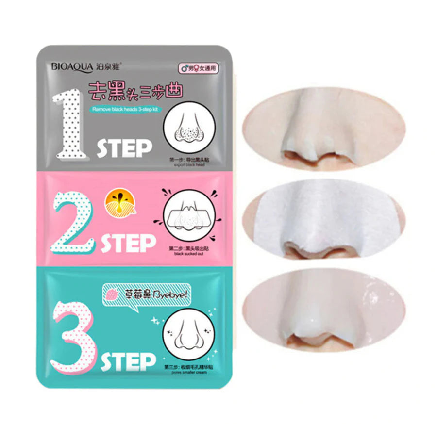 **BIOAQUA 3-Step Blackhead Remover Nose Mask 7×3g**