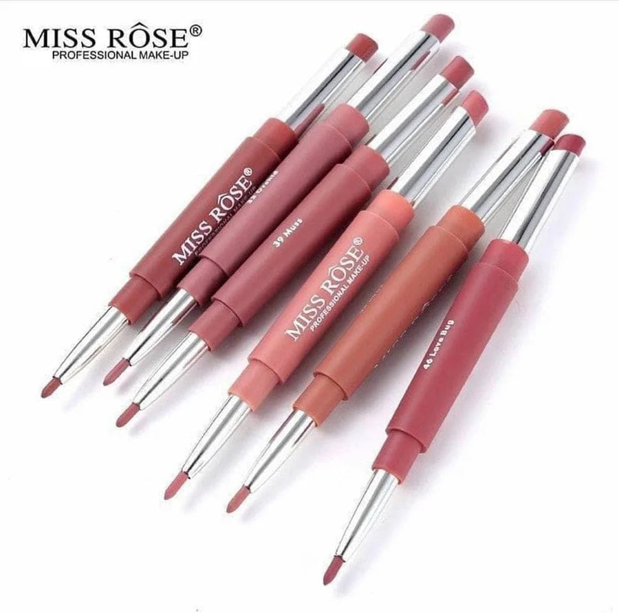 **Miss Rose 2-in-1 Lip Liner & Lipstick Set (6PCS)**