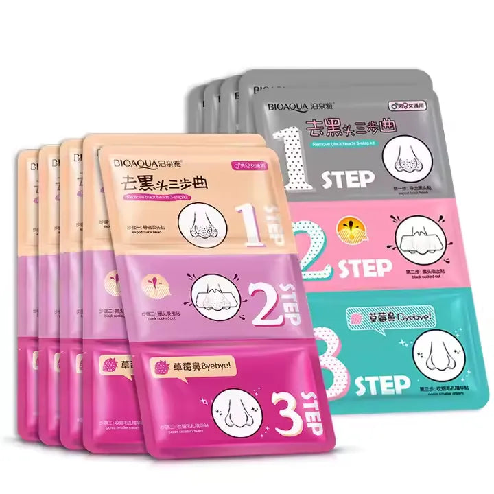 **BIOAQUA 3-Step Blackhead Remover Nose Mask 7×3g**