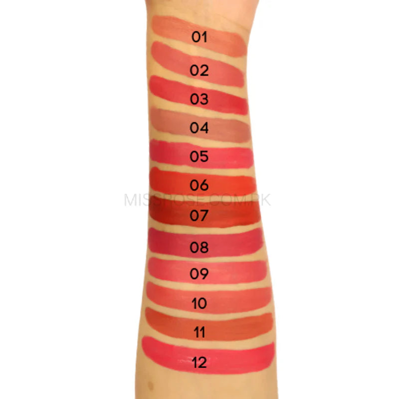 Miss Rose New Pack of 03 Matte Golden Cap Lip Gloss