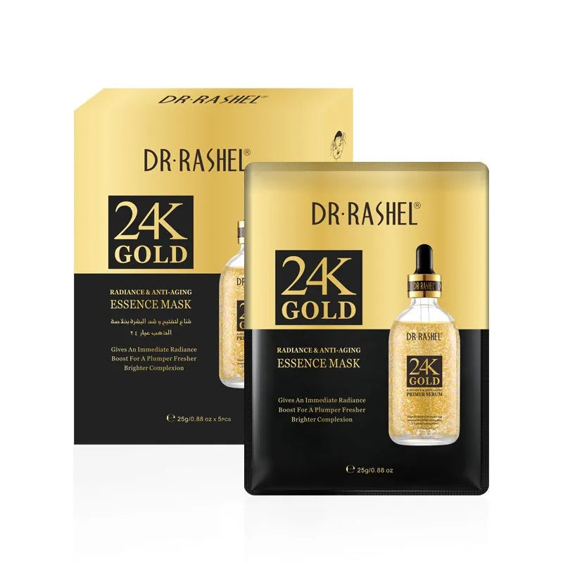 **Dr.Rashel 24K Gold Radiance & Anti-Aging Mask (5PCS) DRL-1482**