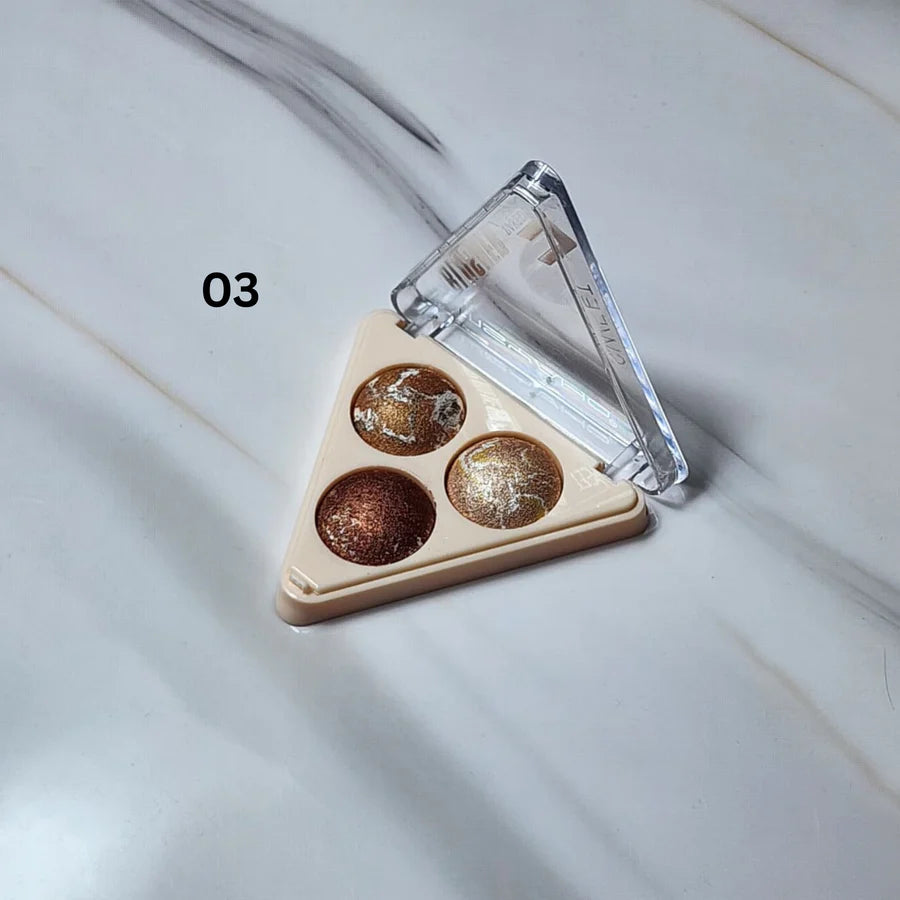 MSYAHO Baked Blush On 3‑Color Palette | Radiant Glow Finish YH6146