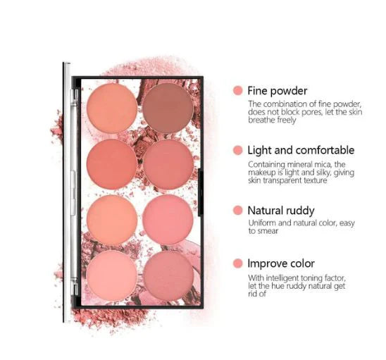 **MISS ROSE 8 Color Blush Kit 28g**