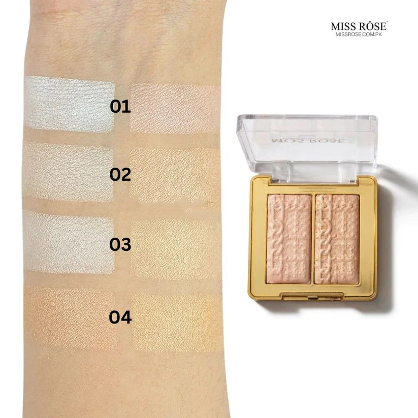 MISS RÔSE Luxurious 2 Color Highlighter palette