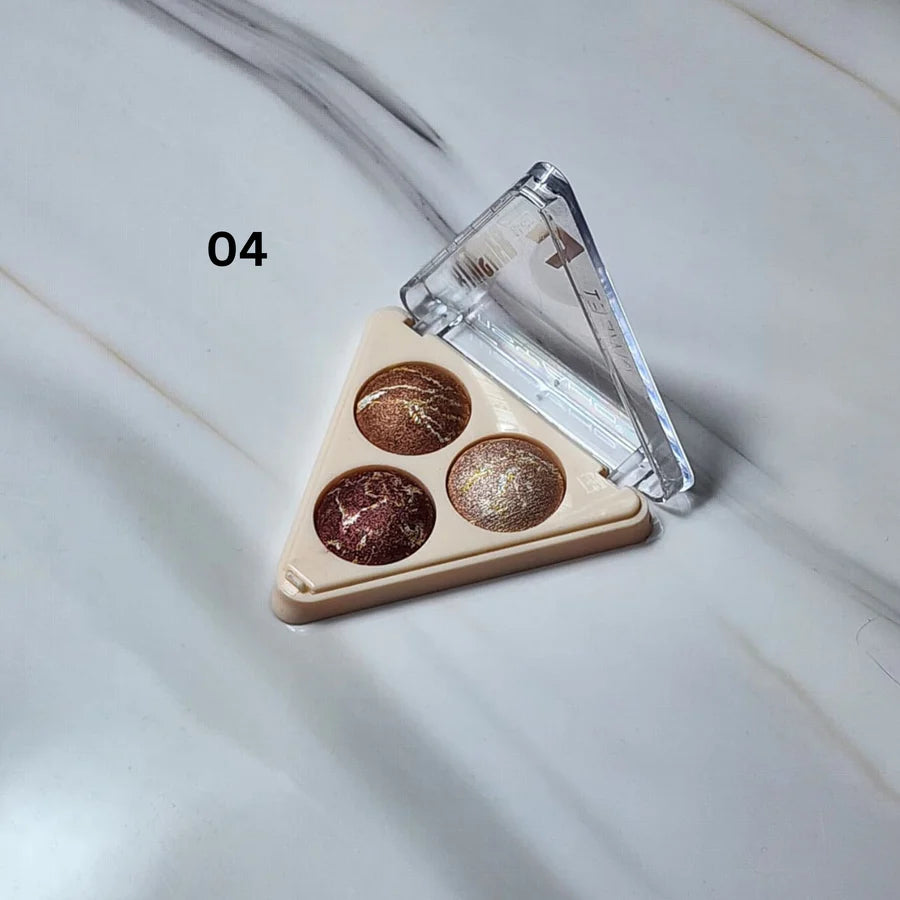 MSYAHO Baked Blush On 3‑Color Palette | Radiant Glow Finish YH6146