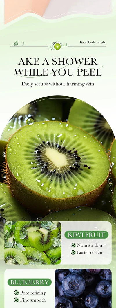 SADOER Kiwi Fruit Scrub Skin Hydrating Body Wash Exfoliating Lightening Whitening Shower Gel 500ml