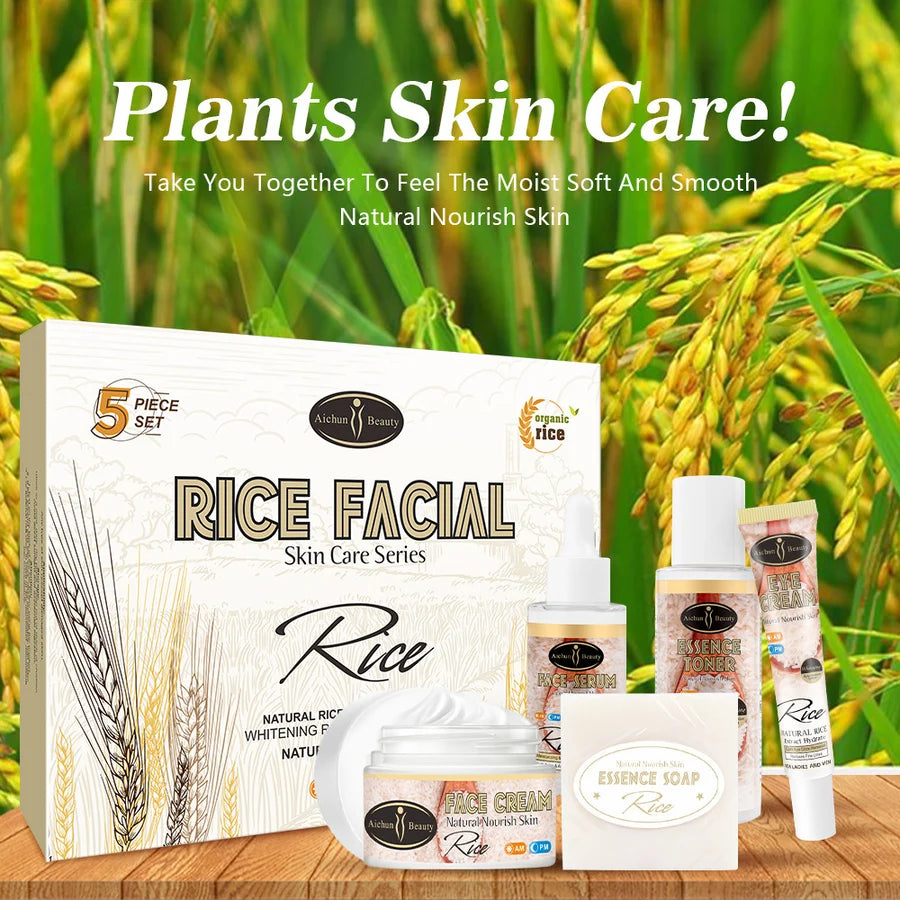 **Aichun Beauty Organic Rice Skincare Set (5PCS)**