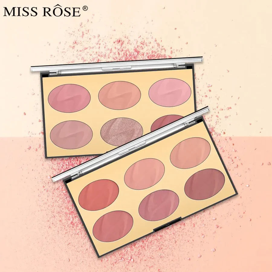 **Miss Rose 6 Color Oval Blush Palette**