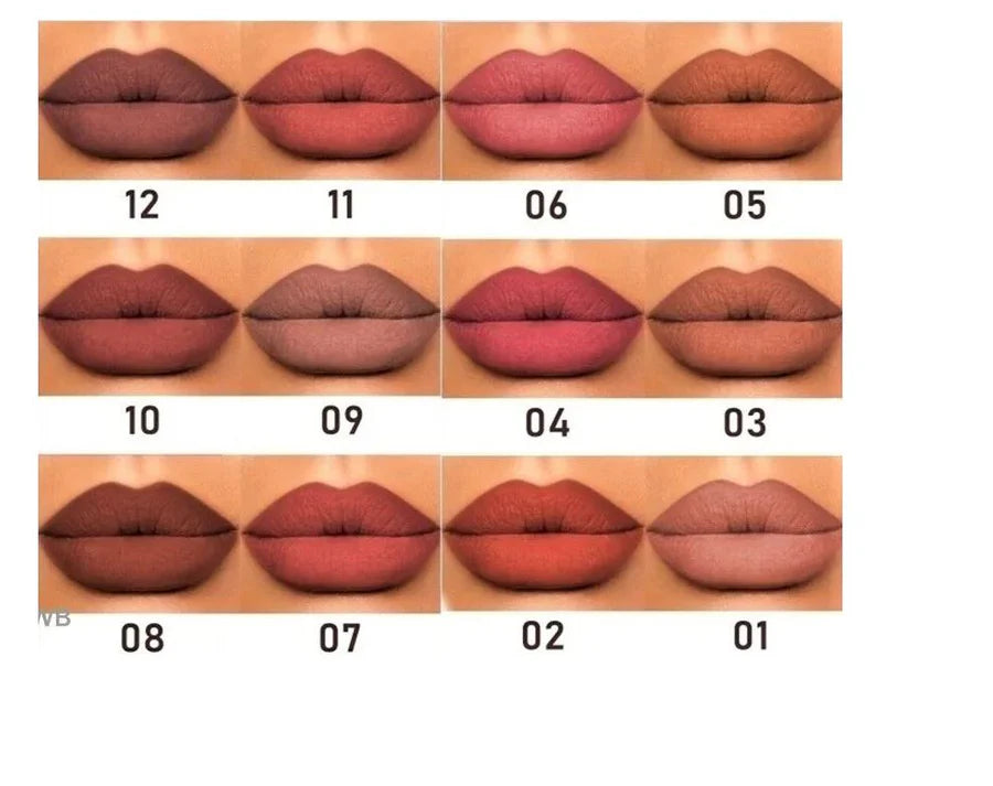 12PCS Matte Lipstick & Lip Liner Set