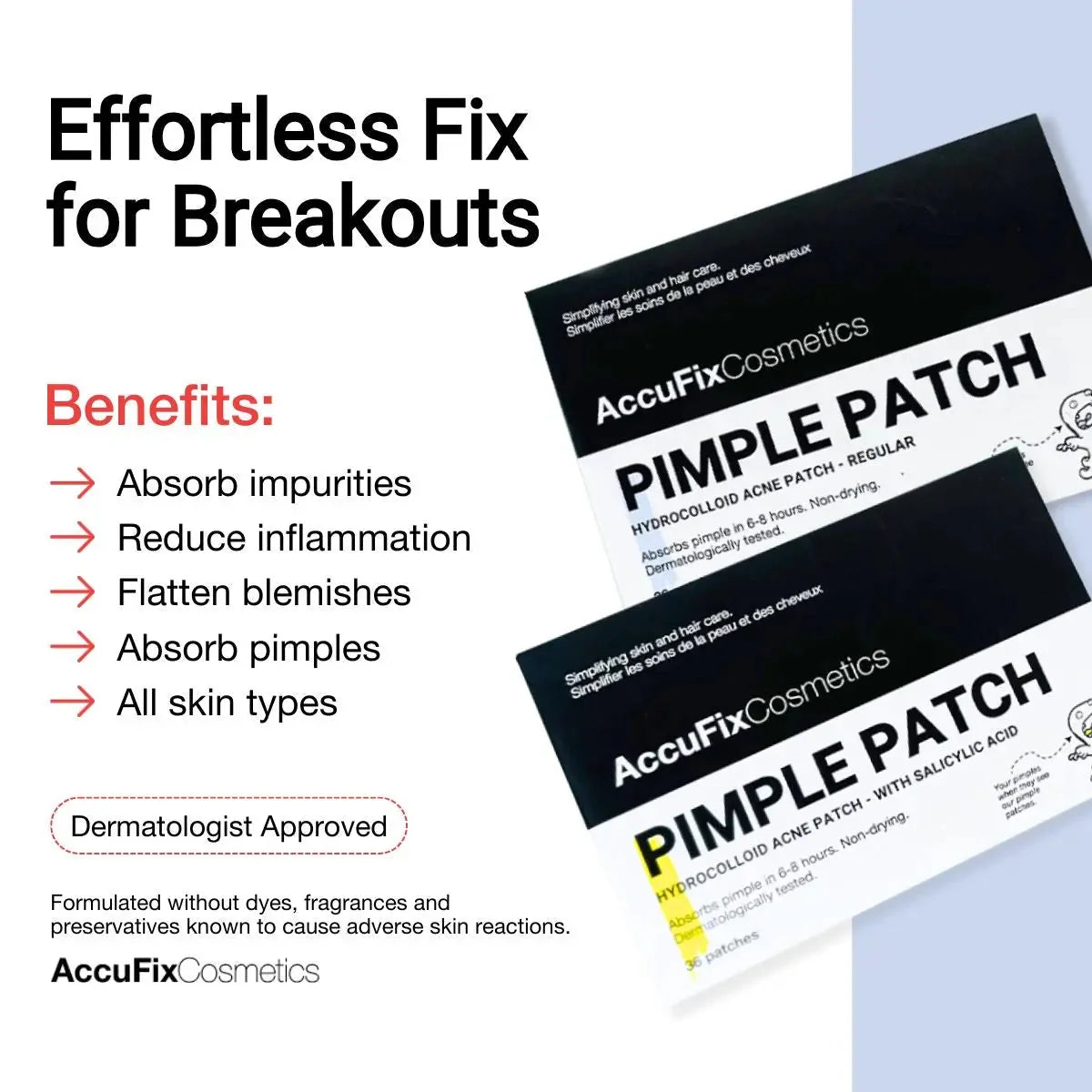 AccuFix - Hydrocolloid Pimple Patches | Acne Patches