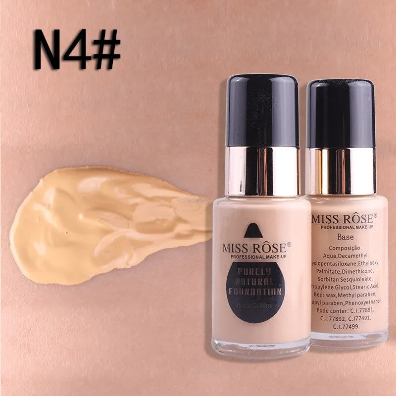 **MISS ROSE Waterproof Full Coverage Liquid Foundation 30ml**