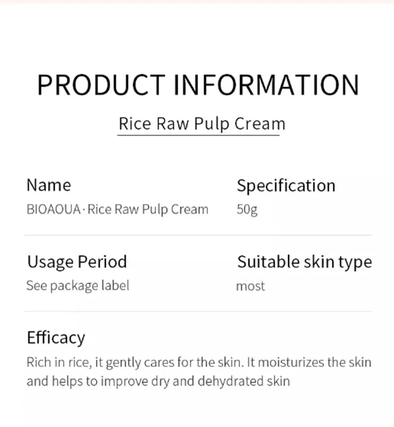 **BIOAQUA Rice Raw Pulp Moisturizing Face Cream 50g**