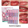 Miss Beauty 12PCS Kitty Magic Waterproof Lip Gloss Set