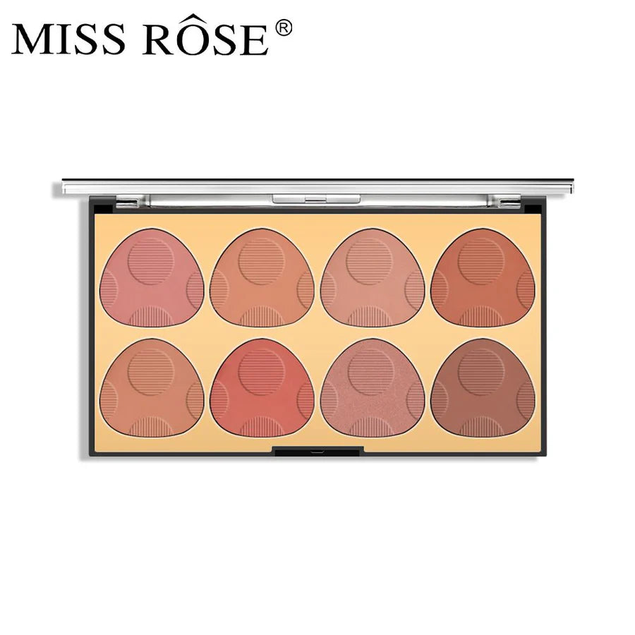**Miss Rose 8 Color 3D Shimmer Blush Palette**