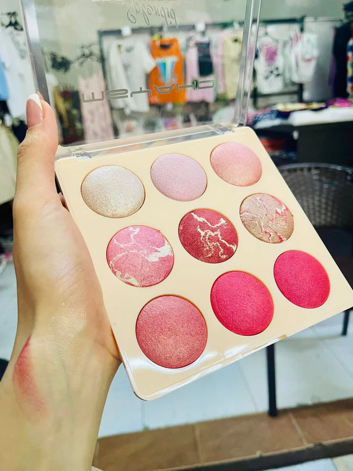 MSYAHO 9-Color Highlighter & Illuminator Palette Splendid Natural Highlighter Blusher