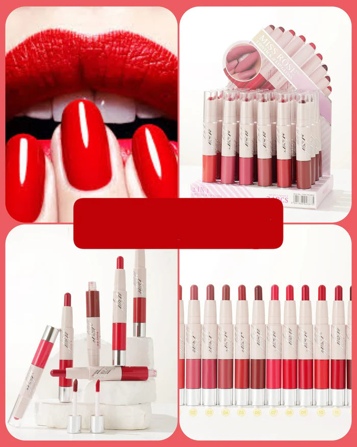 Miss Rose Pack of 03 2 in 1 Lipstick & Lip Gloss