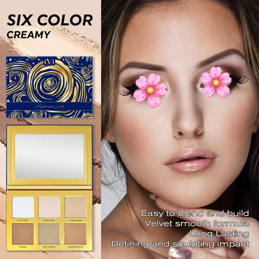 Cvb Perfect Contour Palette Velvet Smooth Formula , Easy To blend & Build Defining & Sculpting Impact Long Lasting C218