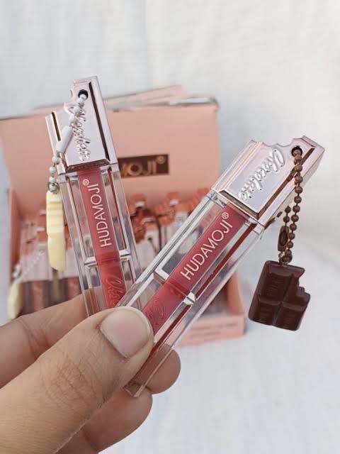 Hudamoji Classic Nude Lip Gloss New Thick Chocolate Squeeze Tube Clear Liquid