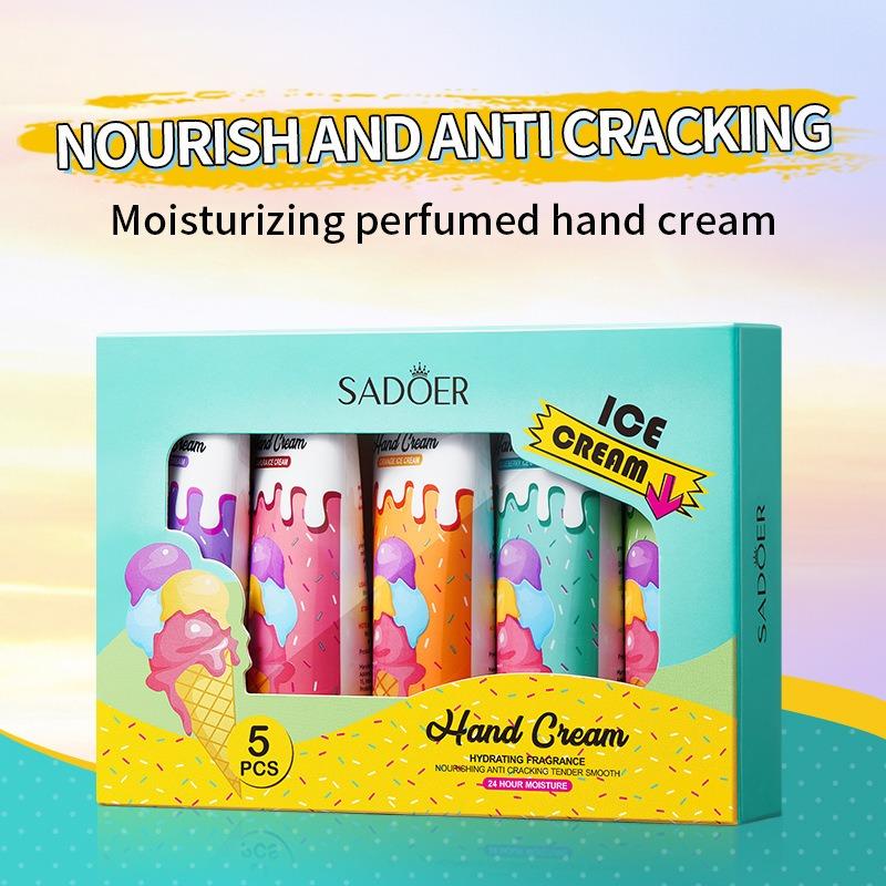 **SADOER Ice Cream Hydrating Hand Cream Set (5 × 20g)**