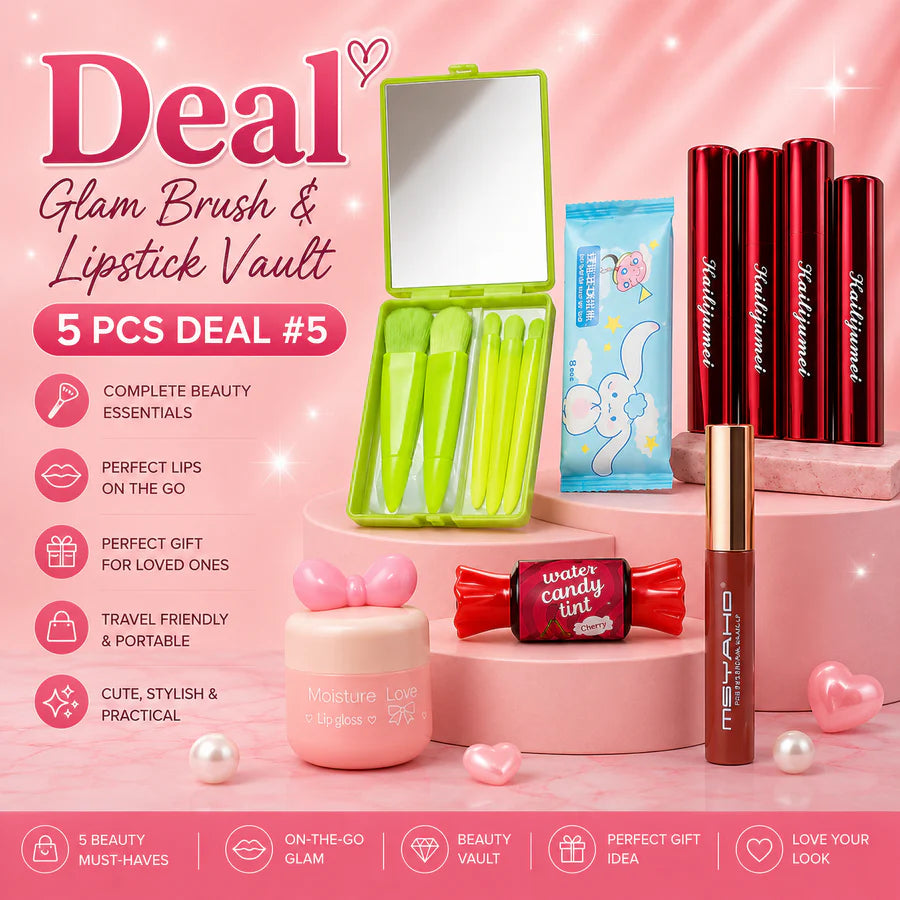 Glam Brush & Lipstick Vault 5 pcs Deal #5