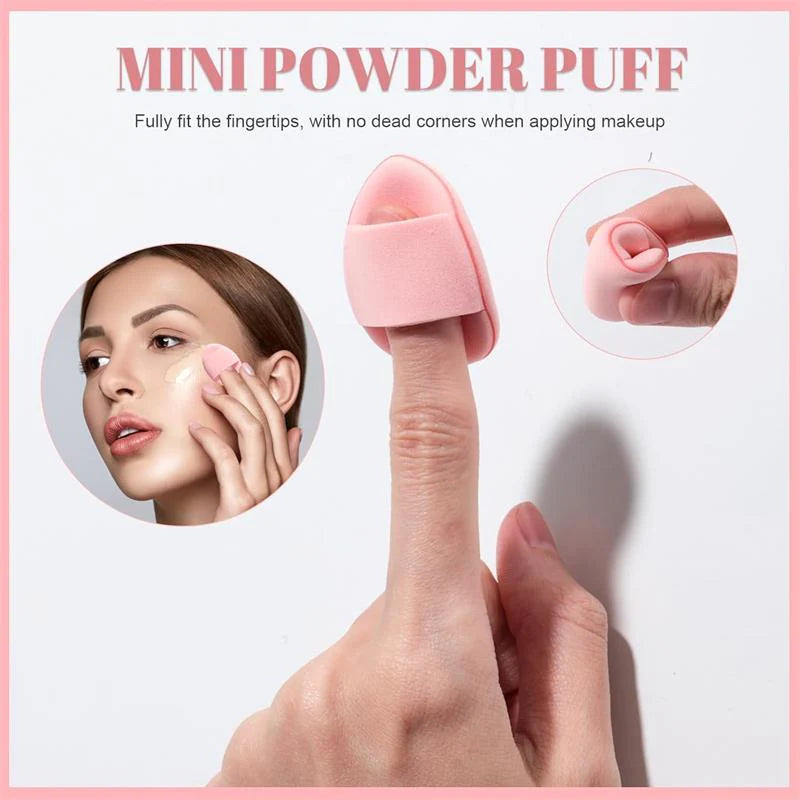 4-Piece Triangle Powder Puff Set for Face – Soft Velvet Makeup Sponges for Setting Powder, Concealer, and Contouring