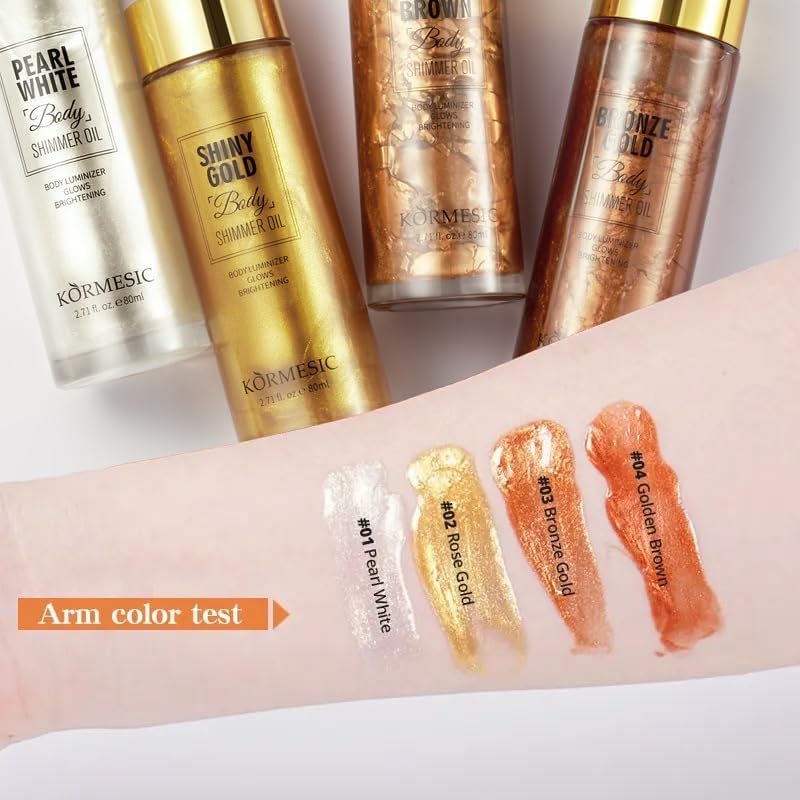 SADOER Body Highlighting Oil Whitening Brightening Moisturizing Rejuvenating Body Lotion Long Lasting Shimmer Glitter Glow Body Oil
