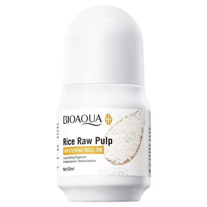 BIOAQUA Rice Raw Pulp Underarm Roll-on Deodorant Refreshing Comfortable Roll on Fragrance Perfume Deodorant For Girls BQY17994