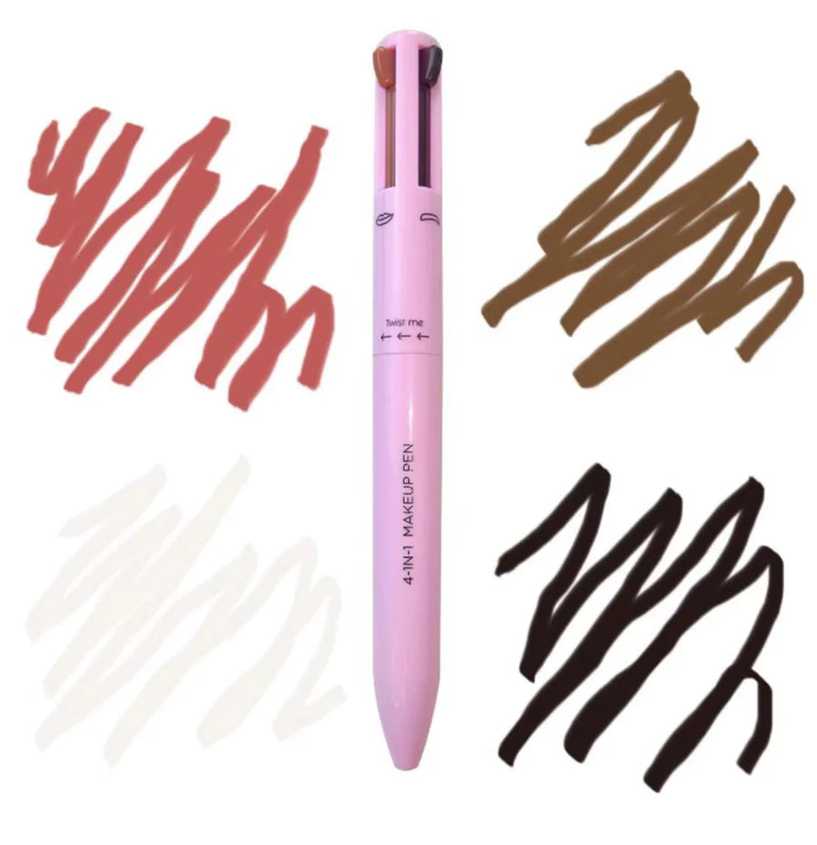 **4-in-1 Makeup Pen – Eyeliner, Lip Liner, Brow & Highlighter**
