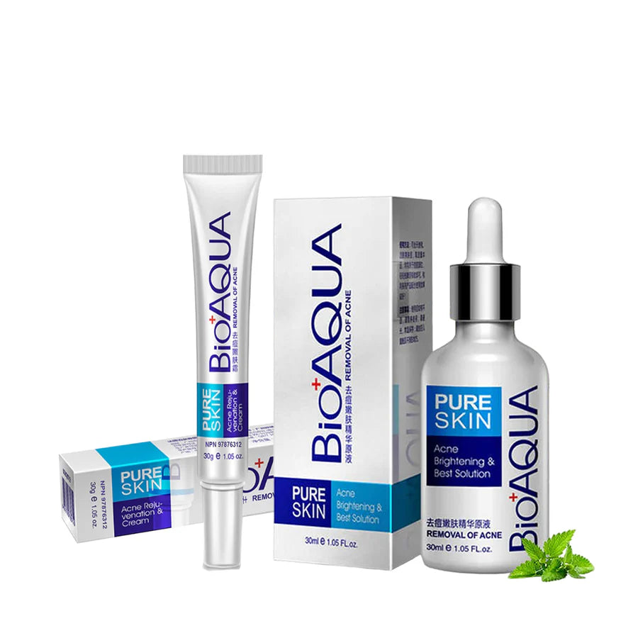 **BIOAQUA Anti-Acne Treatment Set (2PCS) – Serum & Cream**