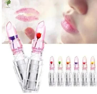 Transparent Flower Jelly Lipstick Temperature Change Color Long Lasting Waterproof