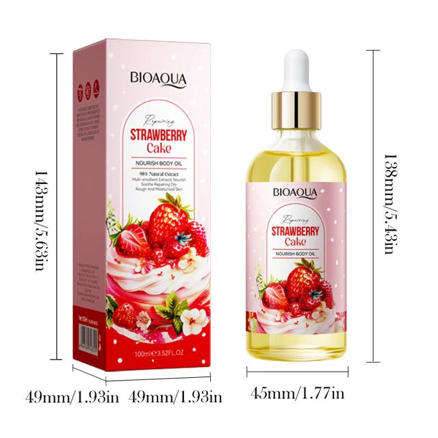 BIOAOUA Strawberry Cake Nourishing Face And Body Oil 100ml BQY48325