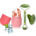 **Jade Roller Facial Massage Set with Gua Sha & Ice Roller**
